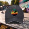 Tropical Sunset Palm Tree Baseball Cap Washed Cotton Adjustable Outdoor Beach Style Hat