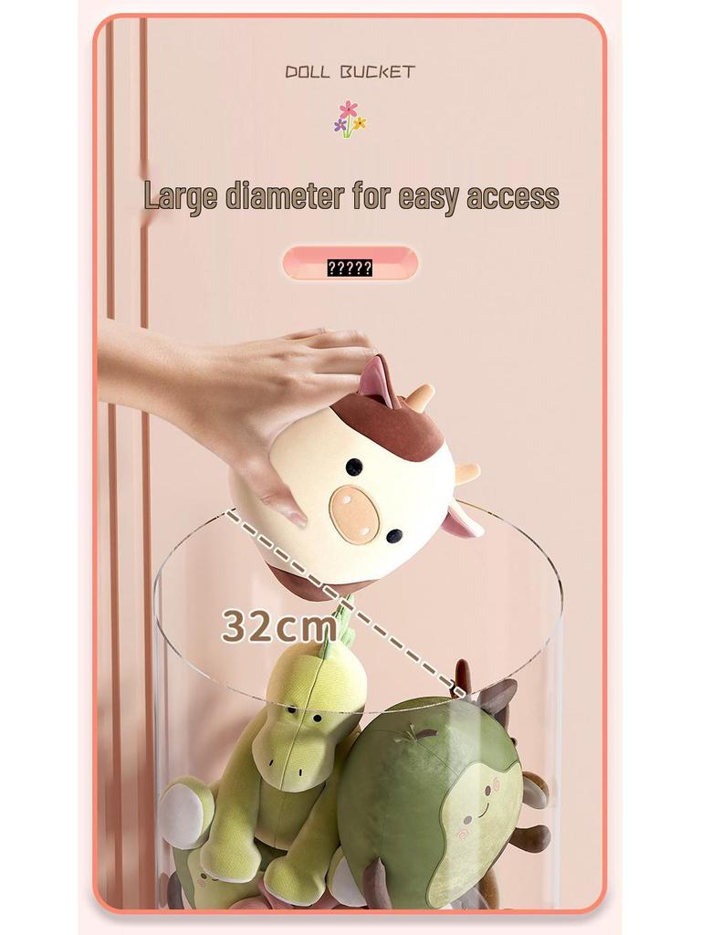 Plyschdocka Förvaringskorg med Dragkedja - Genomskinlig Gosedjursorganisatör