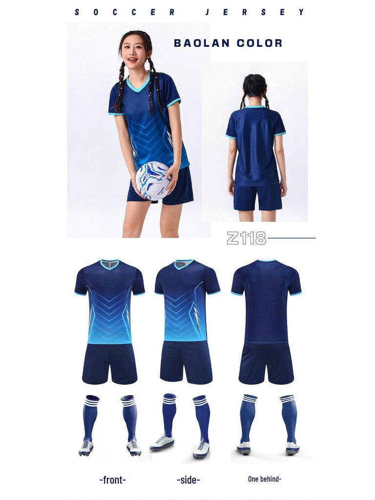 Quick-Dry Soccer Kit: Men's, Women's, Youth Team Training & Competition Short-Sleeve Jersey.