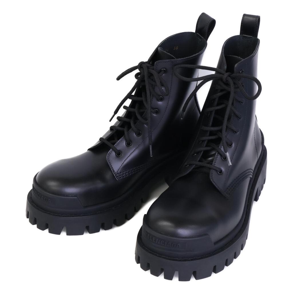 Balenciaga 590974 STRIKE LACE-UP Schnürstiefel Schuhe 38 schwarzGebraucht
