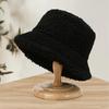 Autumn and winter thermal basin hat retro bucket hat word men and women lamb wool bucket hat