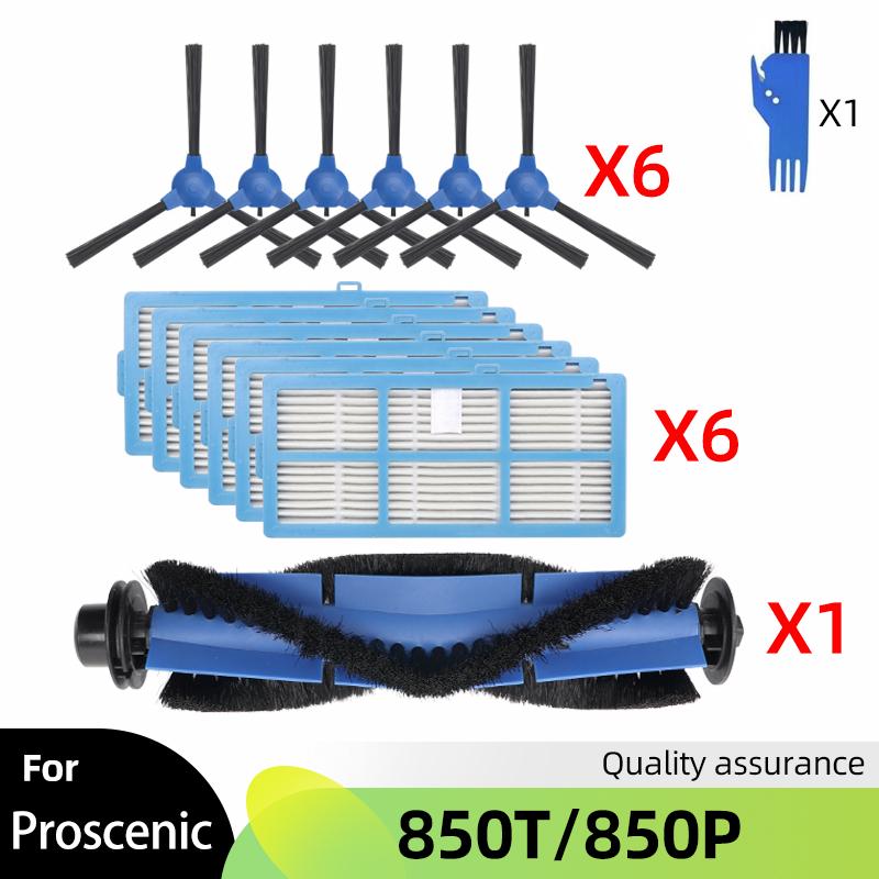 For Proscenic 850T/ 850P Robot Vacuum Spare Part Main Roller Side Brush Hepa Filter Mop Cloth Rag Replacement Accessories