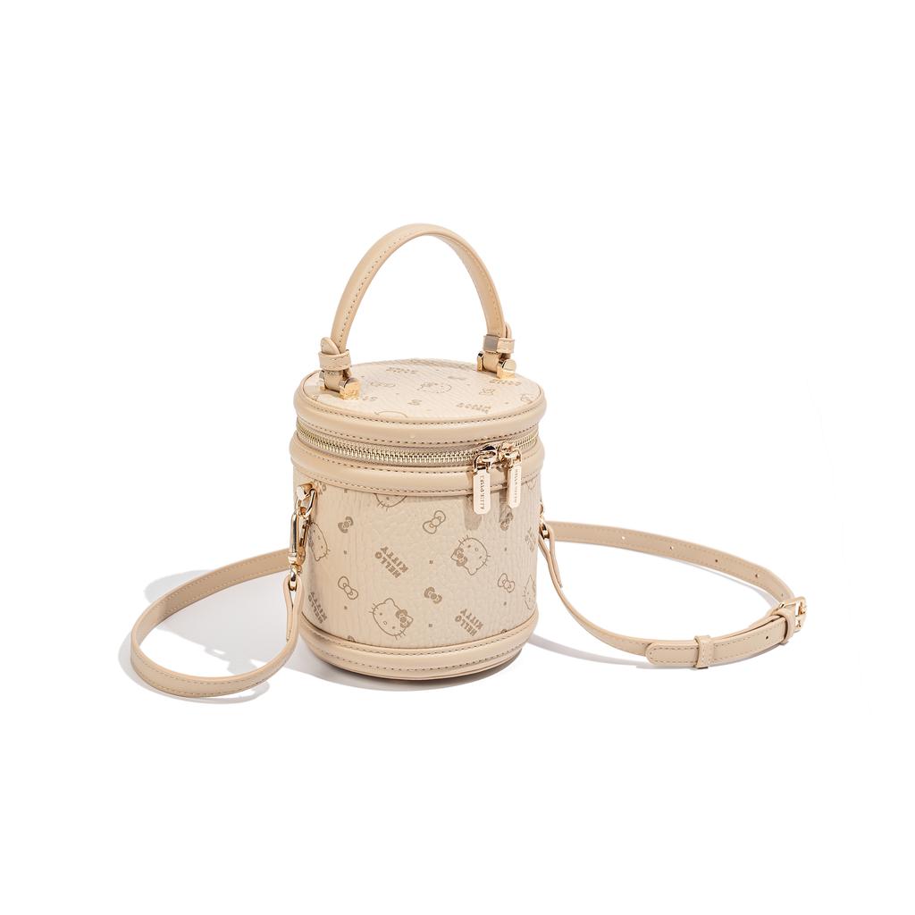 New Sanrio Hello Kitty PU Bucket Bag, Shoulder Bag, Crossbody Bag, Handbag Women's Pink/Milk Tea SHHF41270