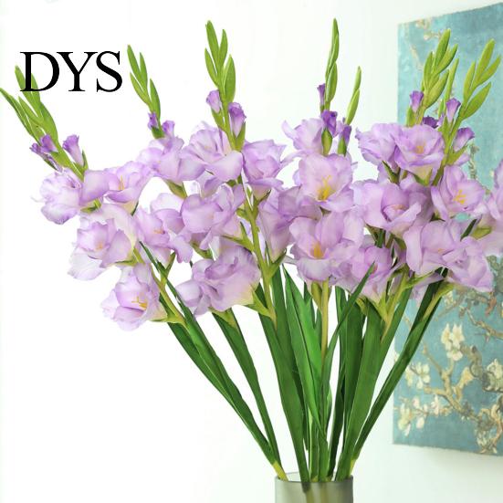 Reusable Fake Gladiolus Artificial Flower Realistic Silk Home Office No Watering Wedding Party Indoor Outdoor Faux Bloom Decoration Lifelike