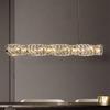 Modern Crystal Chandelier: Sleek Light for Dining Room Table or Bar