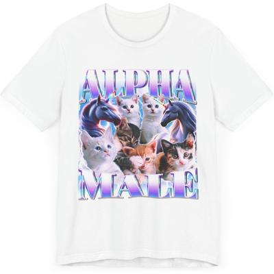 Alpha Férfi Póló Aranyos Kiscica Macska Vicces Mém Vicc Bootleg Irónikus Uniszex Grafikus Póló