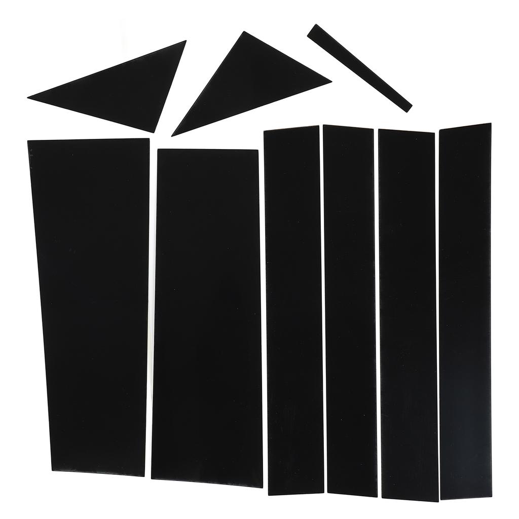 10PCS Car Window Pillar Sticker Glossy Black Scratch Resistant Replacement For Dodge Town 2008‑2016