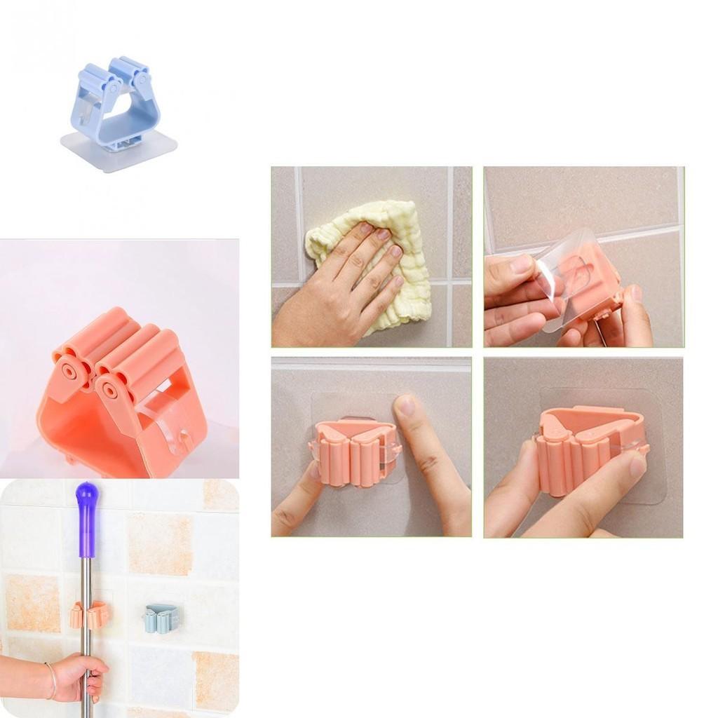 Functional Wall Mounted Mop Organizer Holder Featuring Space-saving Broom Hanger Design