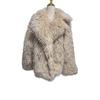 European and American new women's clothing artificial fur imitation fur fur coat autumn and winter medium and long suit collar coat c