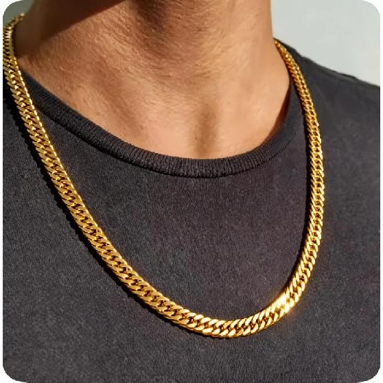 Chunky Miami Cuban Chain Necklaces for Men Women,Silver Color Stainless Steel Metal Chain Collar,Basic Classic Jewelry Gift