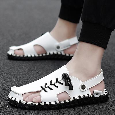 2024 neue Mode für Männer handgefertigte Outdoor-Sandalen Hausschuhe atmungsaktiv bequem Männer Sandalen offene Schuhe Casual Männer weiße Sandalen