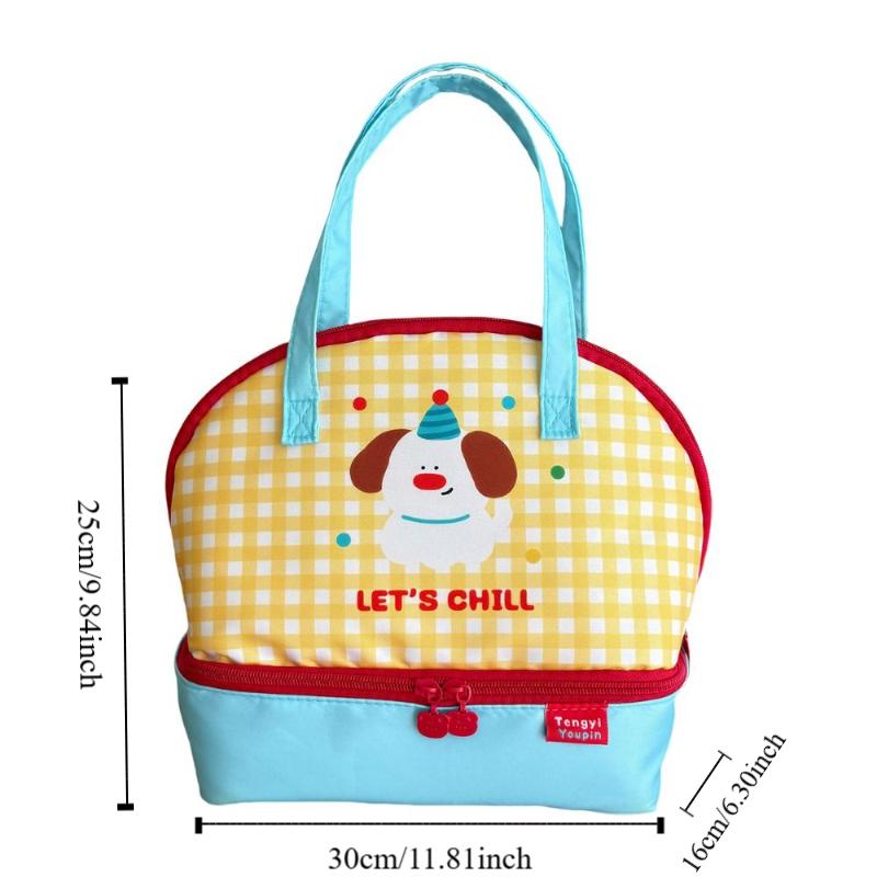 Large Capacity Korean Style Handbag Lightweight Small Tote Bag Cartoon Cat Lunch Bag Makeup Bag