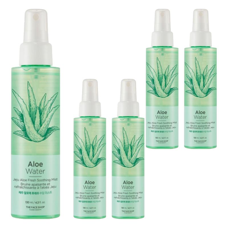 The Face Shop Jeju Aloe Fresh Soothing Mist, 130ml, 5 Pcs