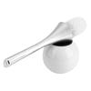 Creative Bathroom Toilet Scrub Cleaning Brush Holder Set with Stainless Steel Base (White)