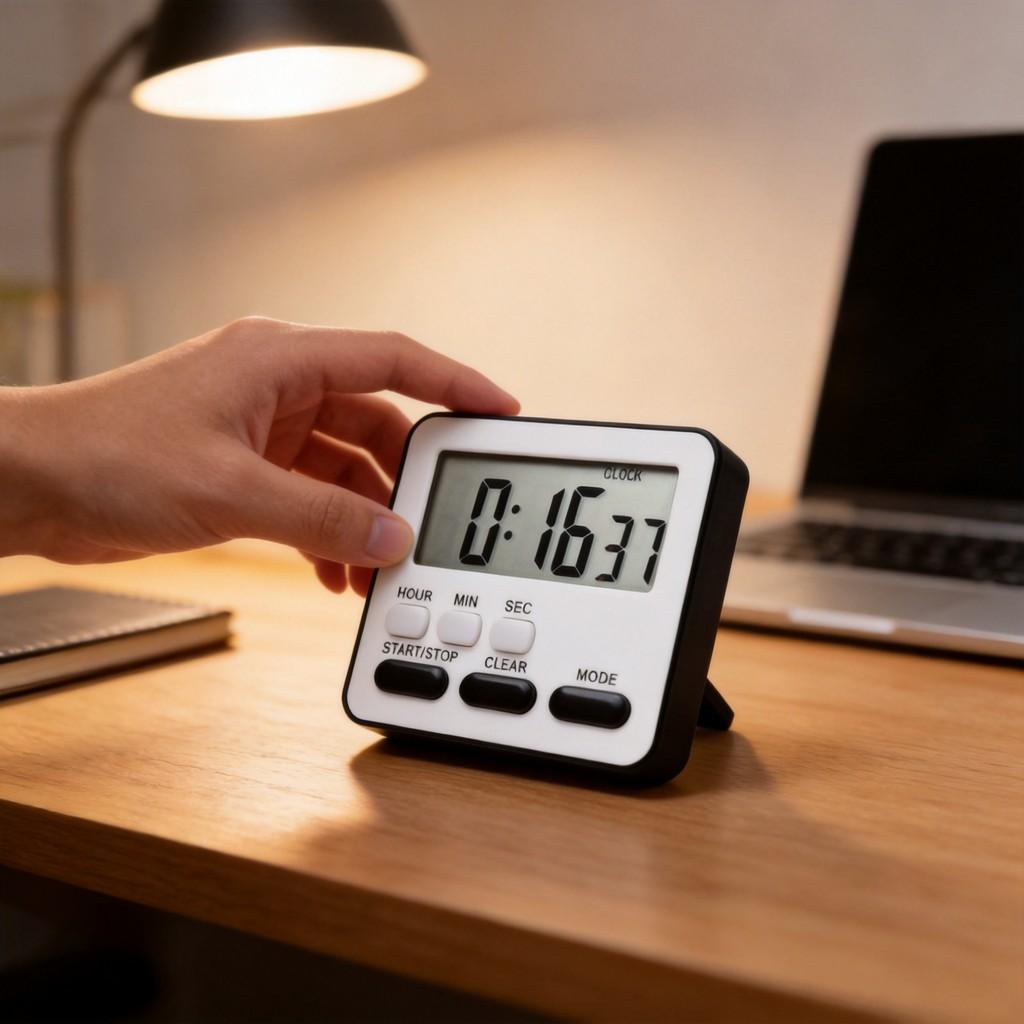 Multifunction Silent Timer With Magnetic Mount For Students And Kitchen Use