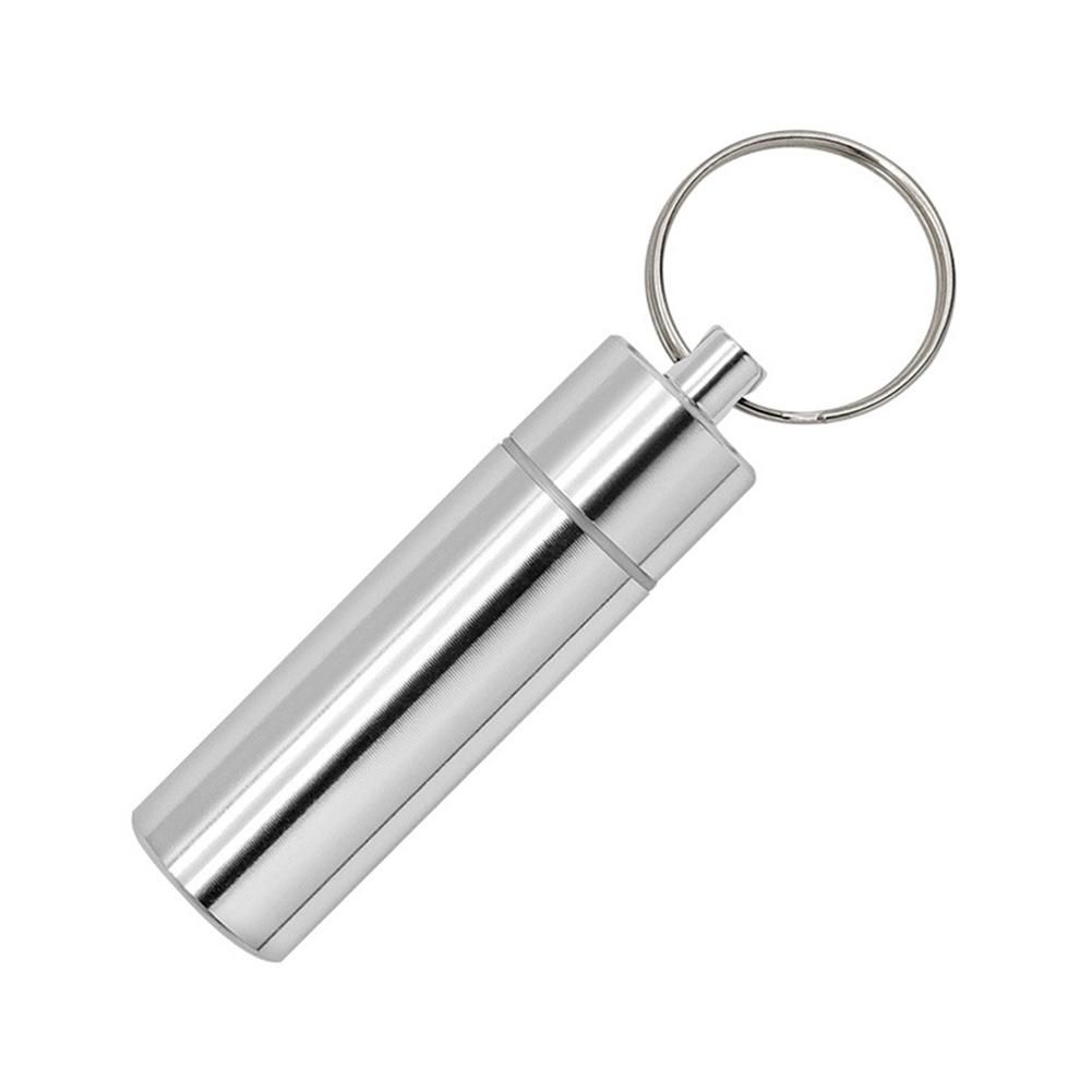 Keychain Capsule Box Portable Waterproof Elderly First Aid Pill Case Aluminum Alloy Health Care for Traveling Camping