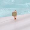 Three-dimensional Design Hetian Jade Square Open Ring Chinese Style Pattern Craft Light Luxury Women's Copper Zircon