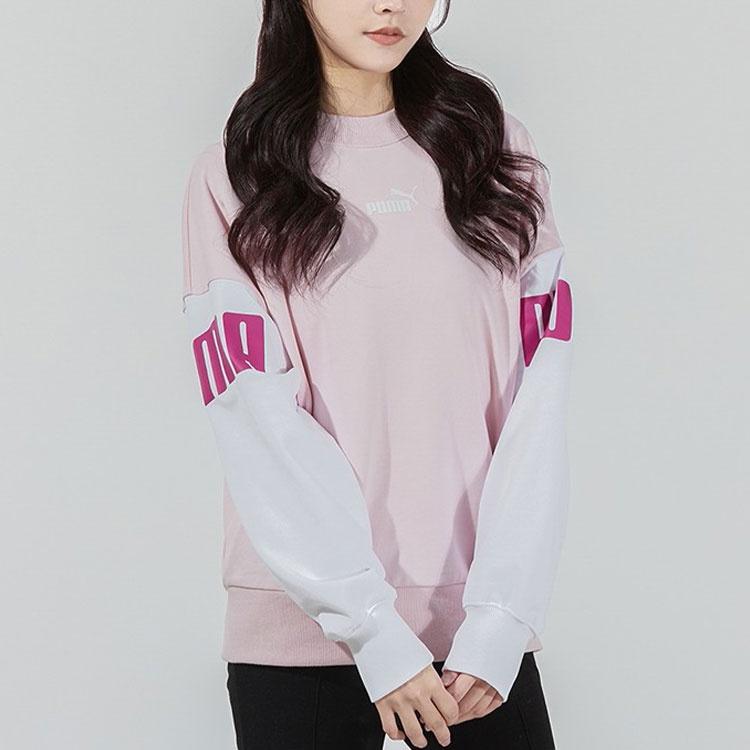 Puma Sweatshirts Women's Pink Crew Neck Moderate Regular 535187-16