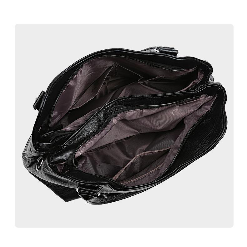 Large Capacity Soft Leather Minimalist Casual Tote Bag for Ladies