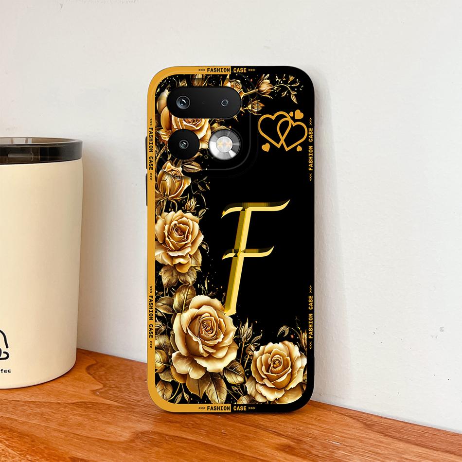 Phone Case For Realme 16 Pro Plus 5G Pretty Rose Letter Lightweight Funda For Realme 16Pro+ Anti Drop Soft Liquid Silicone Shell