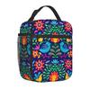 Colorful Mexican Flower Lunch Box Reusable Lunch Bag Work Bento Cooler Reusable Tote Picnic Boxes Insulated Container for Picnic