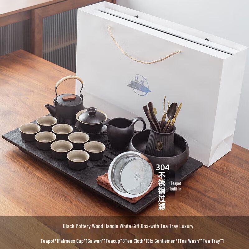 Japanese Black Pottery Kung Fu Tea Set