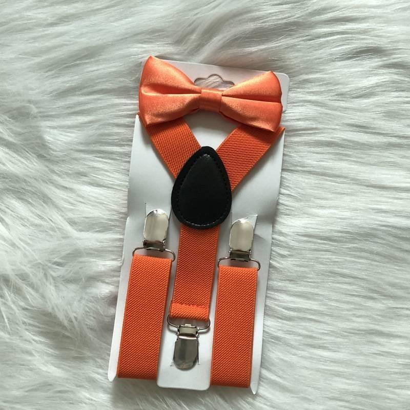 Elegante Set di Bretelle Elastiche e Papillon per Bambini e Bambine in Diversi Colori