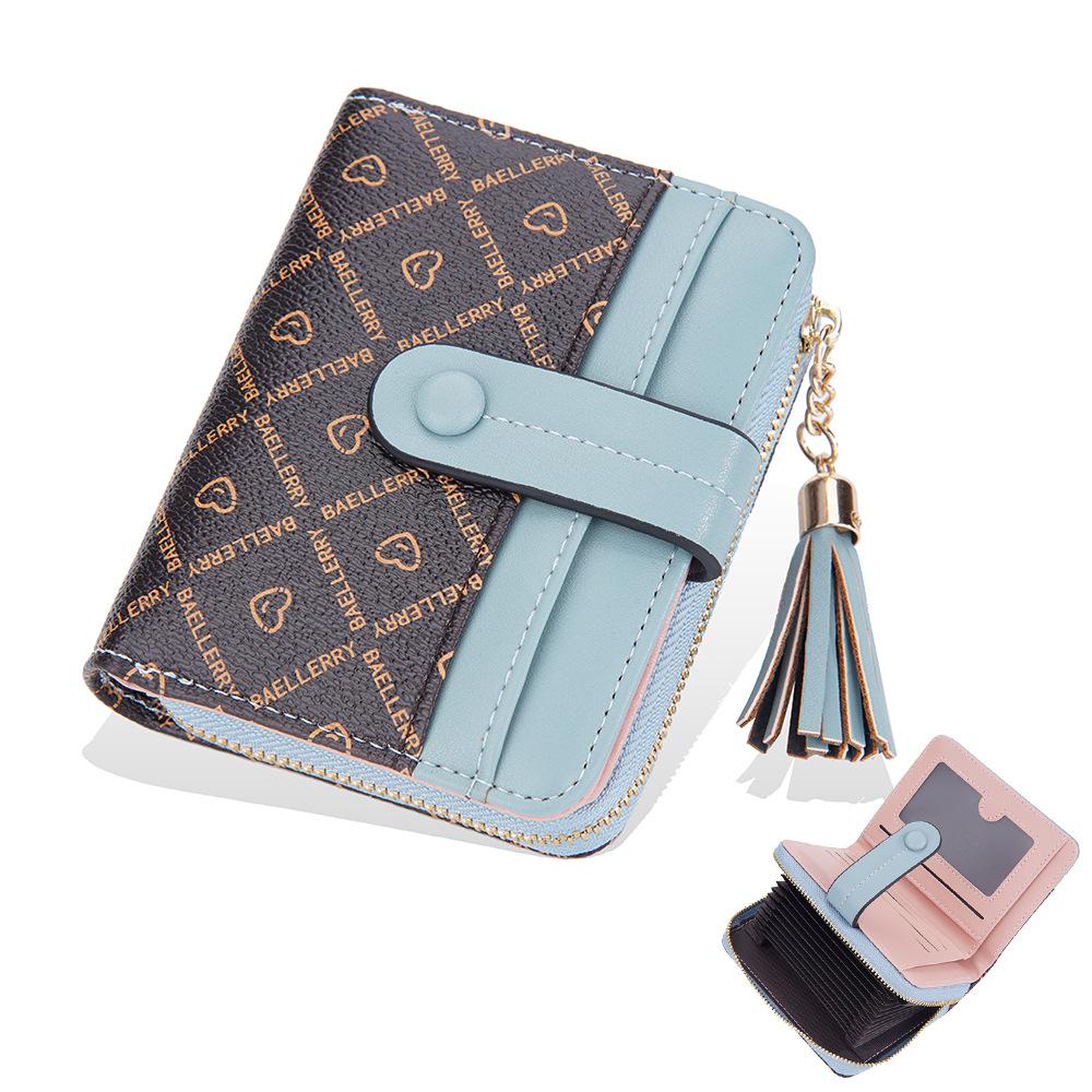 Damski Krótki Portfel Patchworkowy Drukowany w Kratę Portfel Wiele Przegródek na Karty Składany Zapinany na Zatrzask Etui na Banknoty Zapinana na Zamek Kieszonka na Monety Skórzany PU Uchwyt na Karty