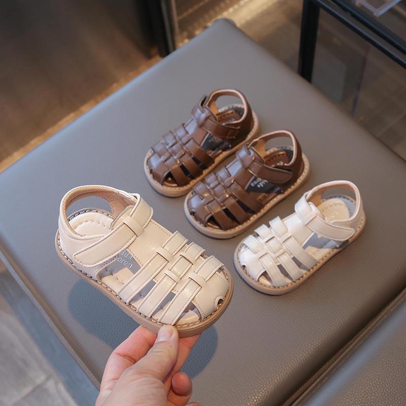 Girls Roman Shoes Baby Toes Cover Princess Boys Soft-soled Beach Shoes Kids New Summer Sandals