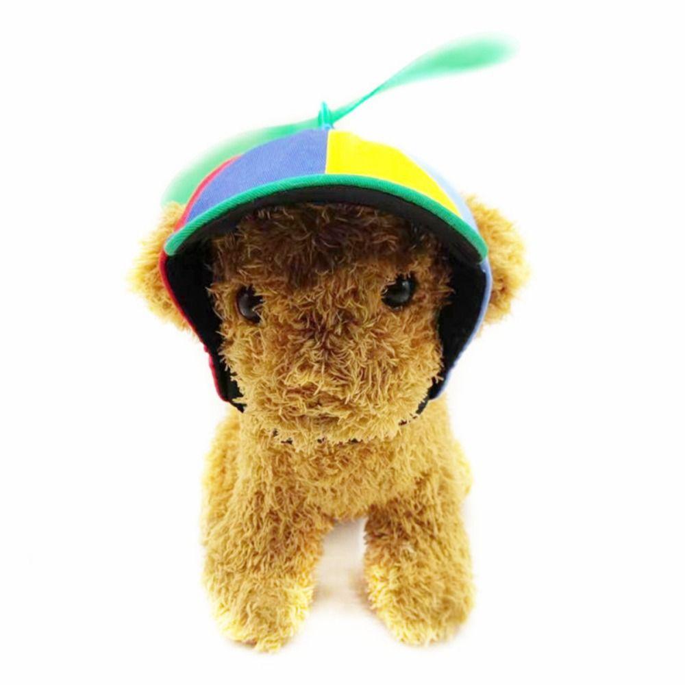 Detachable Pet Propeller Hat Sunproof With Ear Holes Dog Baseball Cap Breathable Spinner Top Dogs Helicopter Top Hat Summer