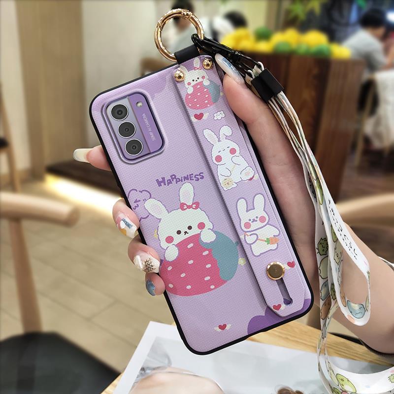 Fashion Design Dirt-resistant Phone Case For Nokia G42 5G Cute Anti-dust Ring Silicone Anti-knock Wrist Strap Waterproof