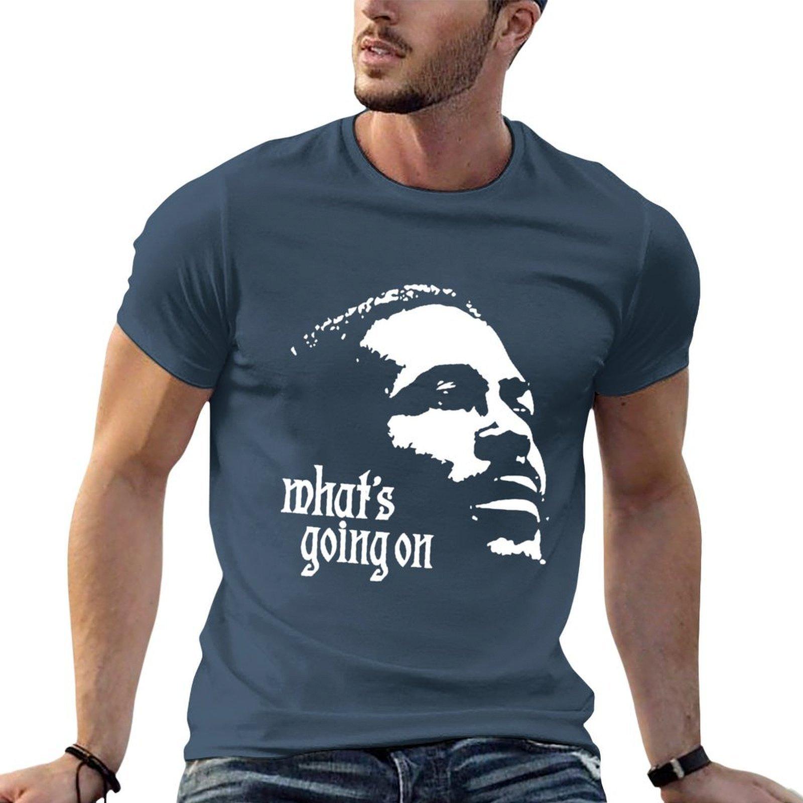 Marvin Gaye Whats Going On White Design Tshirt Odor Resistant Short Sleeve Top S