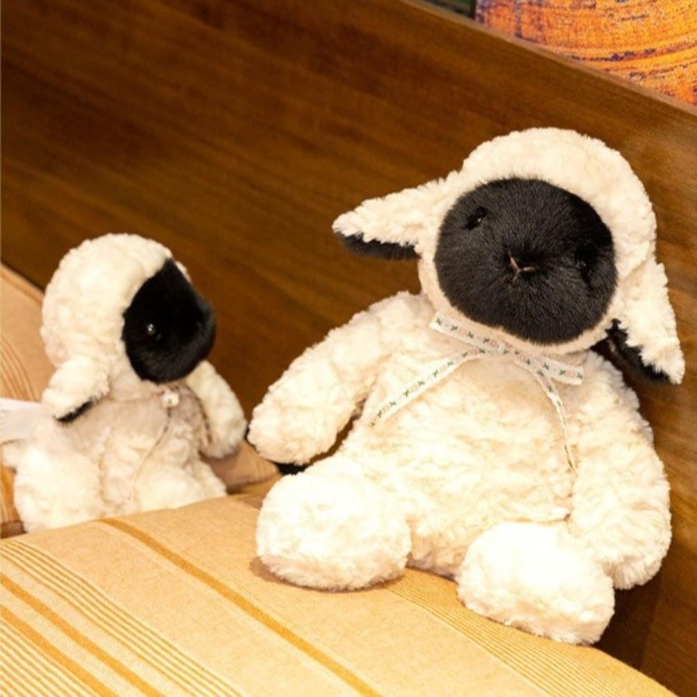 Black Face White Body Plush Toys Cozy Fluffy Lamb Stuffed Gentle Plushie Doll For Kids