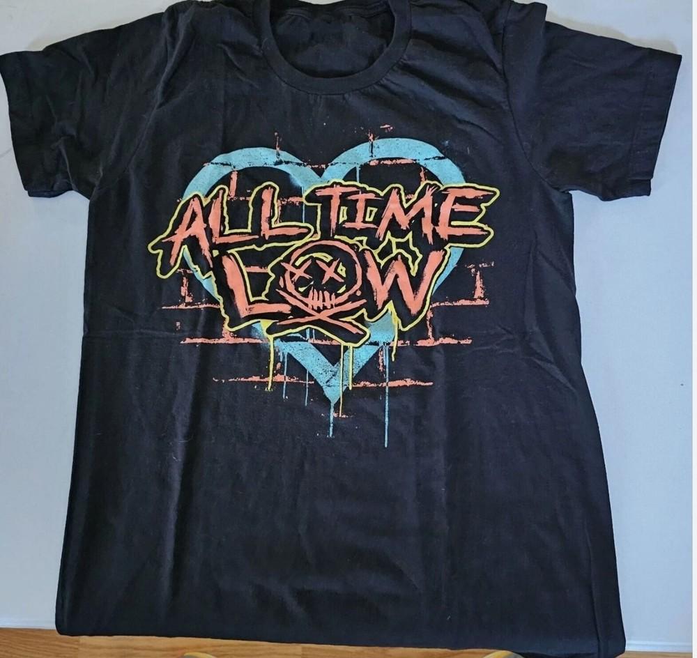 

ALL TIME LOW Band Tour Heart Brick Wall T Shirt Full Size S-5XL Unisex T-Shirt XXXL