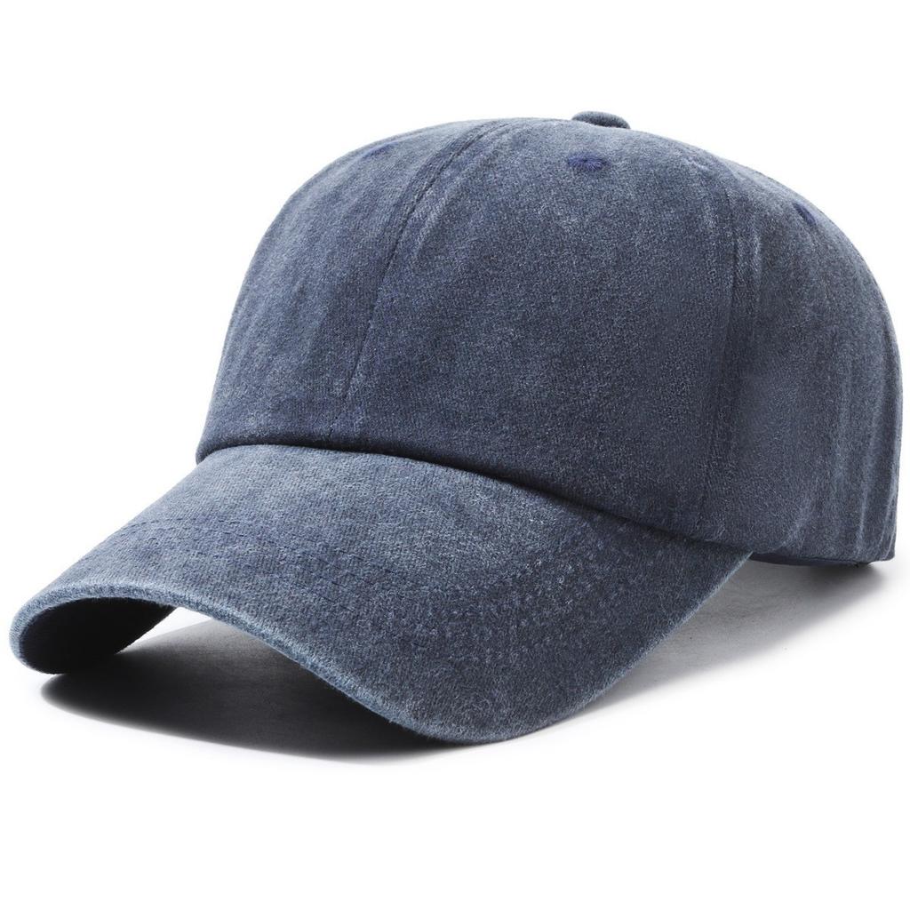 Processed Pure Color Washed Baseball Cap for Men and Women, Same Style Fashioneasiest for Match Small Single Processing Large Head Circumference