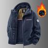 Men's Norwegian Sherpa Fleece Jacket, Double-Sided, Business Casual, Outdoor, Warm Velvet, Autumn/Winter Style, Plus Size.
