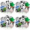 Conjunto de Balões de Folha Tema Fazenda Selvagem Vaca para Festa de Primeiro Aniversário e Adereços para Fotos de Animais