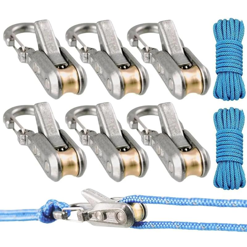 Retractable Tie Down Rope Tensioner Heavy Duty Rope Tightening Tool for Camping Boating Luggage Fastening