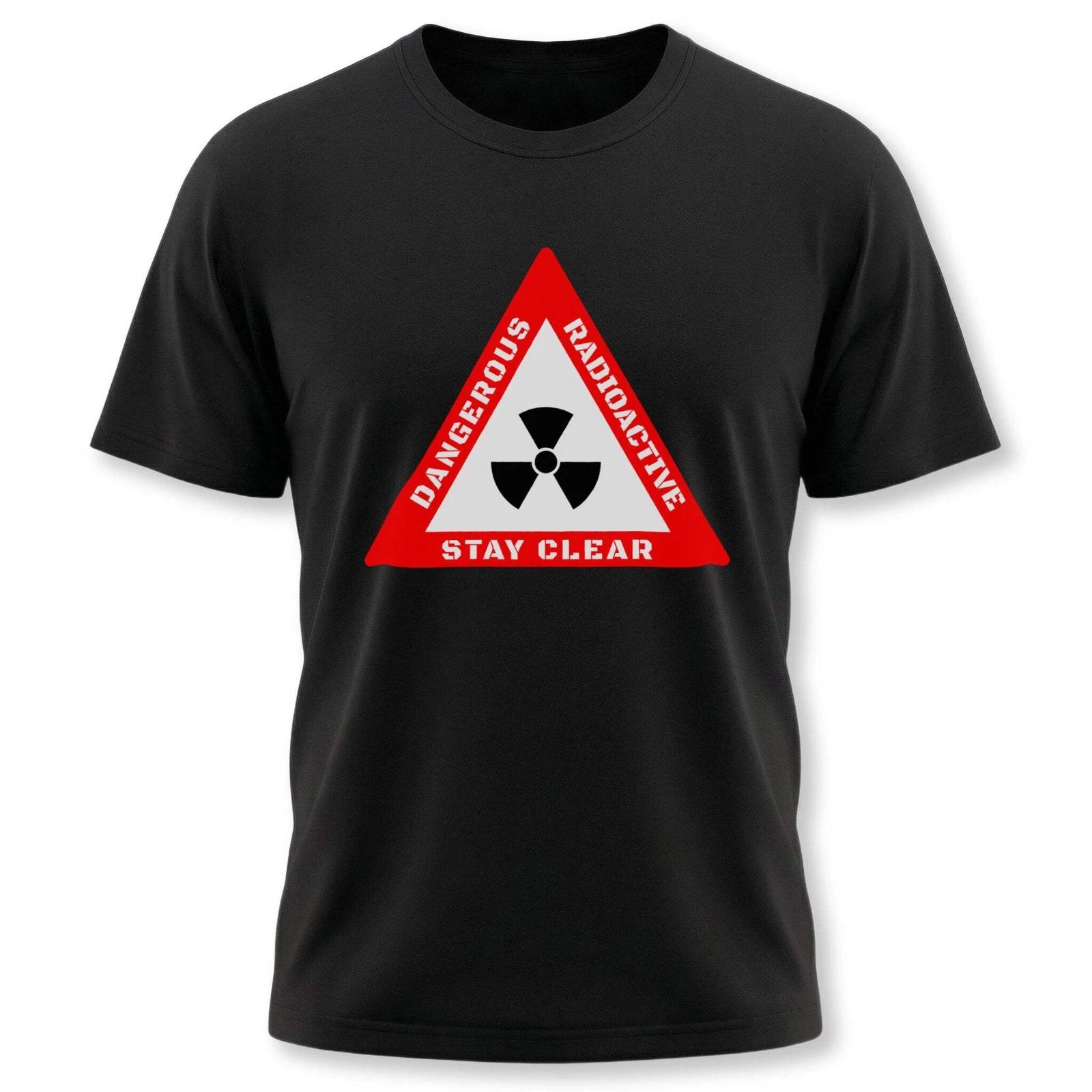 Radioactive Dangerous Stay Clear Warning T-Shirt | Nuclear Symbol Tee Shirt XS