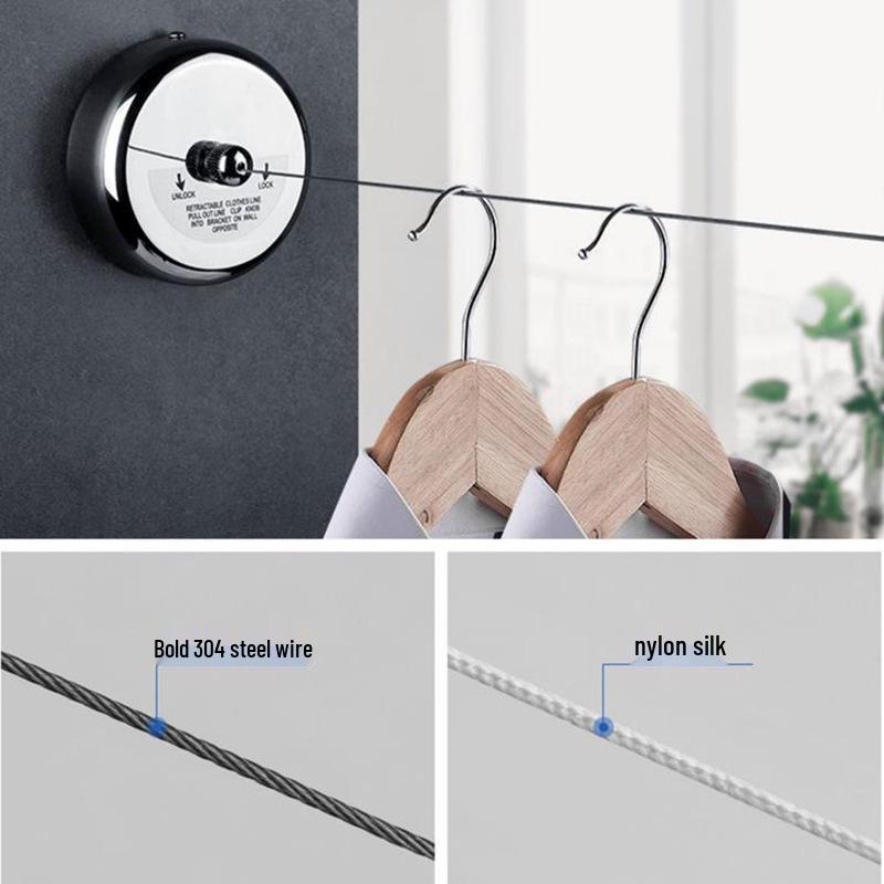 Retractable Wall-Mounted Indoor/Outdoor Clothesline