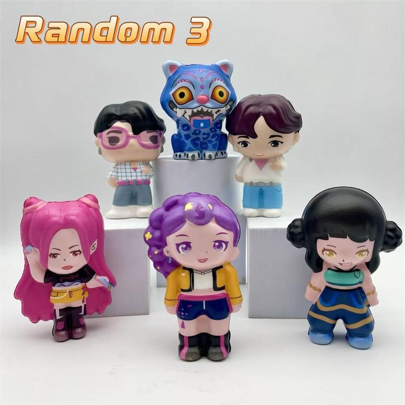 Random 1/3/5 Cute Kpop Demon Hunter Girl Group Pinch Squeeze Toy Stress Relief Toy Slow Rebound Toy Fun Figurines Ornaments Gift