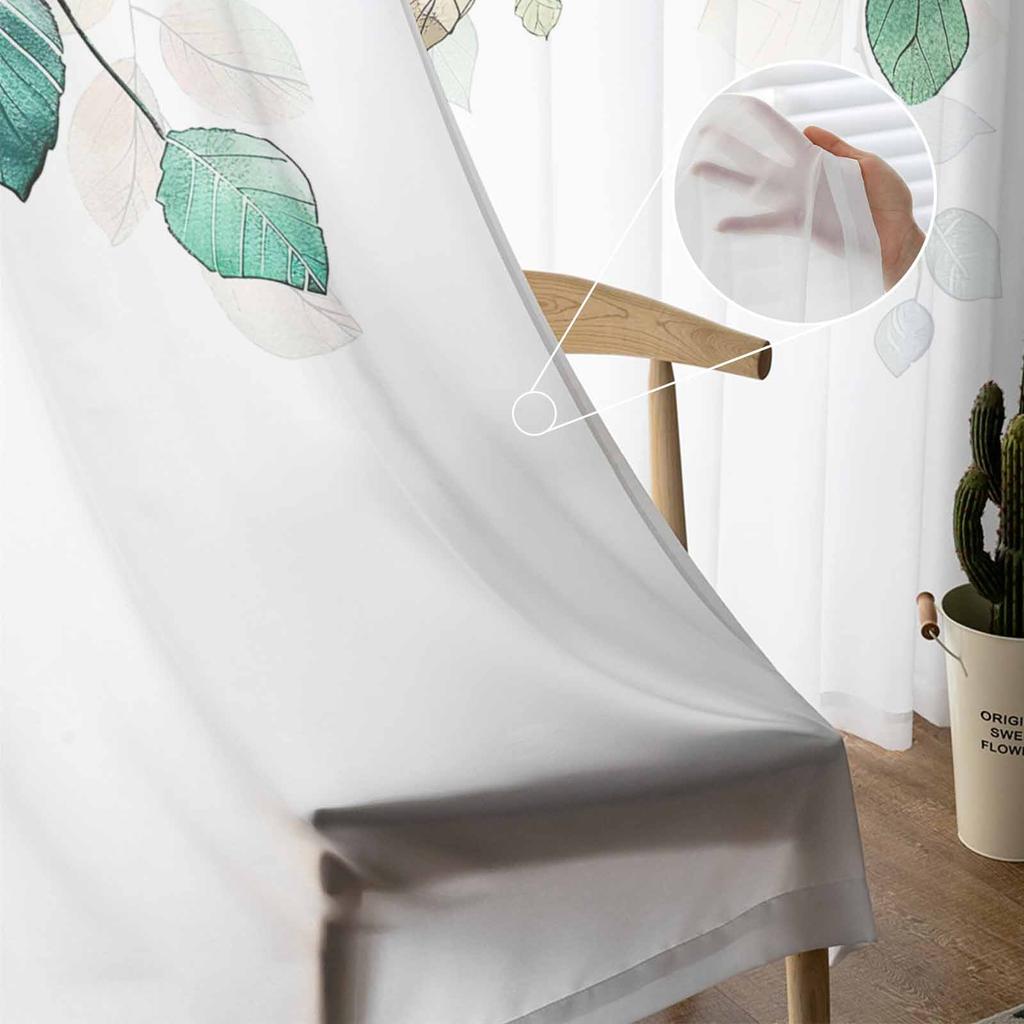 Thanksgiving Herbst Eukalyptus Blatt Pflanzen Transparente Vorhänge für Kinder Schlafzimmer Wohnzimmer Voile Fenster Vorhänge Tüll Vorhänge