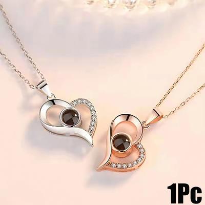 1PC 100 Idiomas Personalizado Aniversário Colar de Projeção de Foto Personalizada Casamento Várias Opções Disponíveis