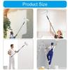 Telescopic Stainless Steel Paint Roller Set Wall Painting Tool with 3 Brush Heads for Furniture Wall Projects Enduring