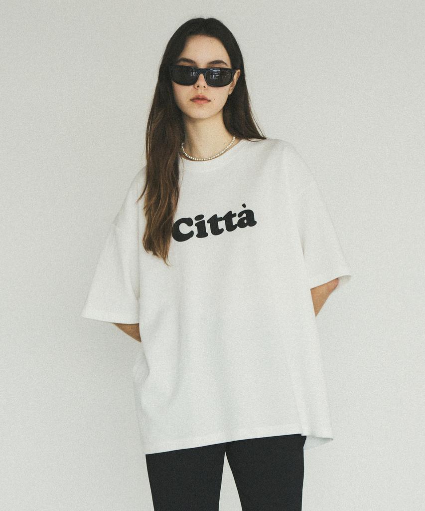 CITTA Signature Logo Oversized Loose T-Shirt_Ctt312 (White)
