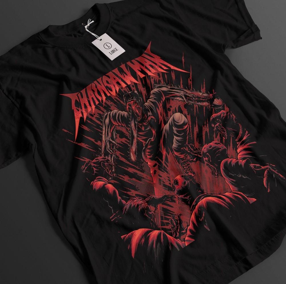 

Футболка Человек-бензопила Футболка Дэнджи Футболка Макима Футболка Аки Аса Аниме Пауэр Унисекс Футболка M