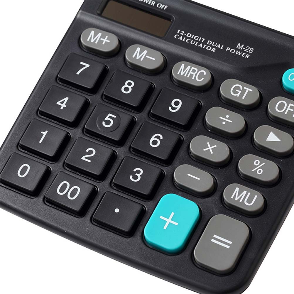 12 Digit Dual Power Basic Calculator Handheld Desktop Calculator with Large LCD Display Big