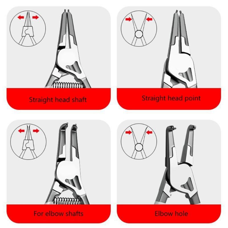 Circlip Pliers Set High Precisions Designs Complete Industrial Expansion Pliers for Internal & External Retaining Rings