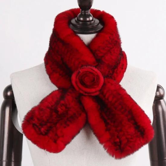 Winter Women Real Rex Rabbit Fur Scarf Natural Warm Soft Rex Rabbit Fur Muffler Lady Genuine Rex Rabbit Fur Scarves