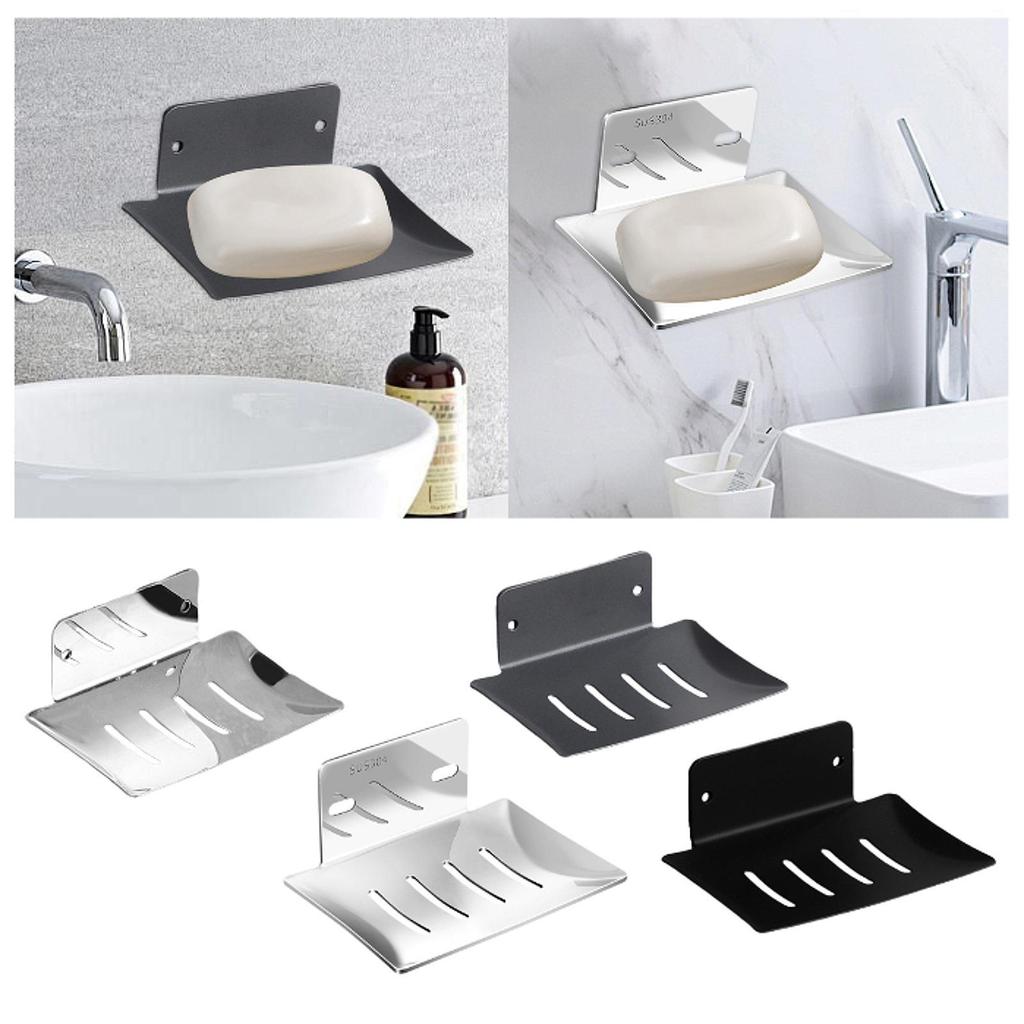 Soap Dish Holder, Removable No Drill Needed Rustproof Drain Soap Holder for Glasses, Kitchen, Dishcloth, Sink, Bathtub